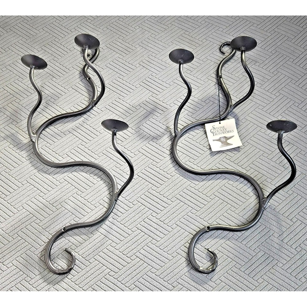 Stone County Ironworks Iron Wall Hanging Ornamental Candle Holder